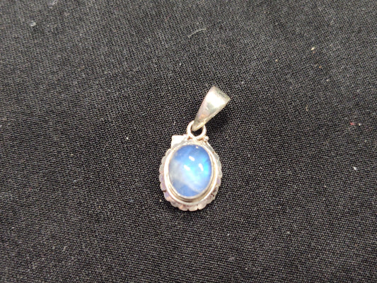 Moonstone Oval Cut In Sterling Silver Necklace Charm