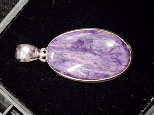 Lepidolite Oval Cut Necklace Pendant