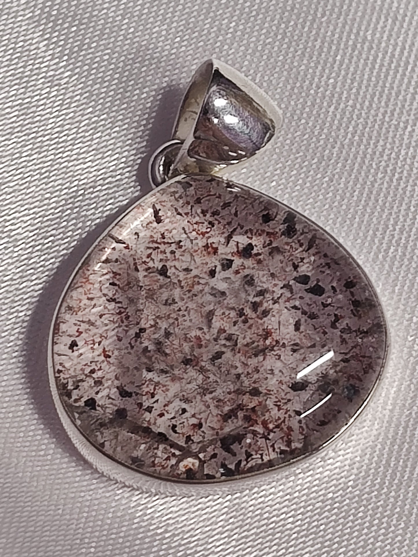 Disco Fire Quartz in Sterling Silver Necklace Pendant