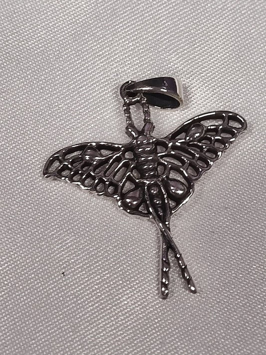 Sterling Silver Lunar Moth Pendant