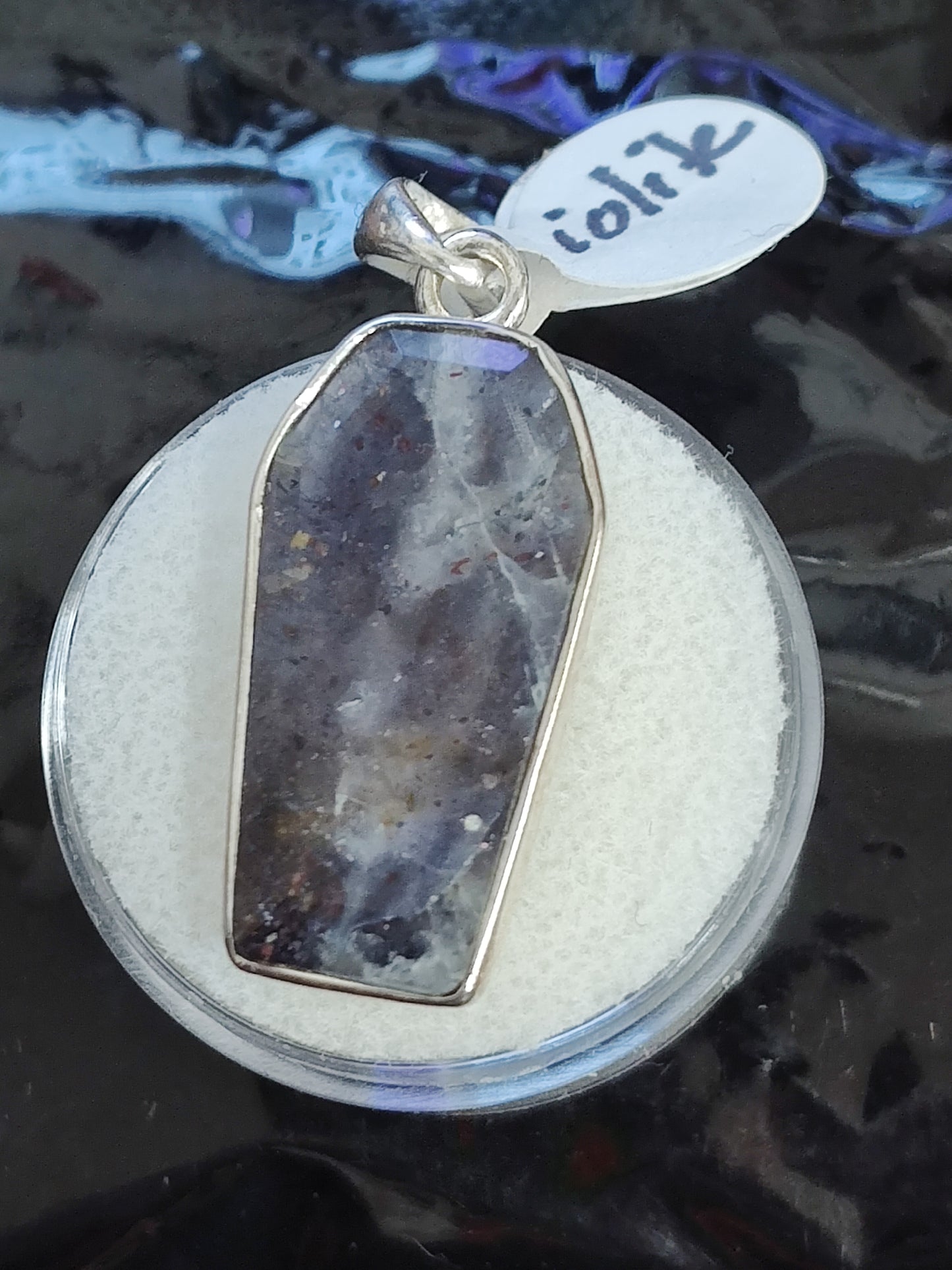 Crystal Coffin Necklace Pendants in Sterling Silver