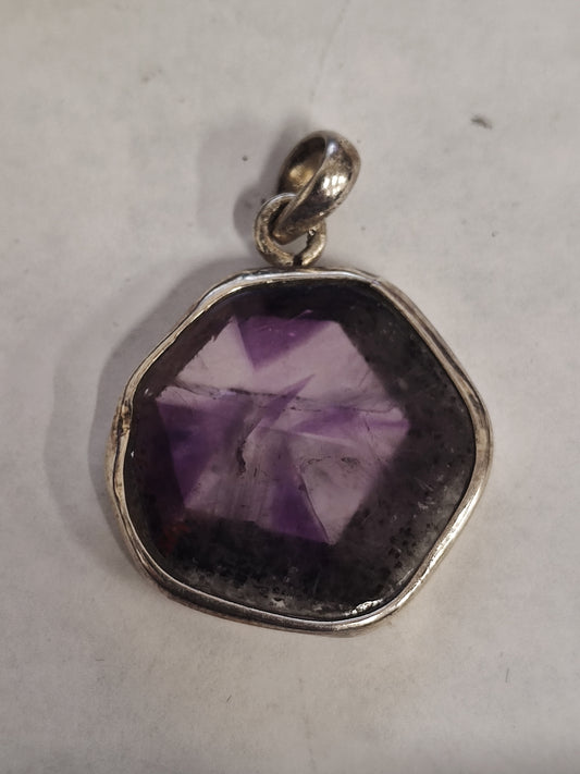 Star Amethyst in Sterling Silver Pendant