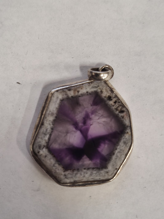 Star Amethyst in Sterling Silver Pendant