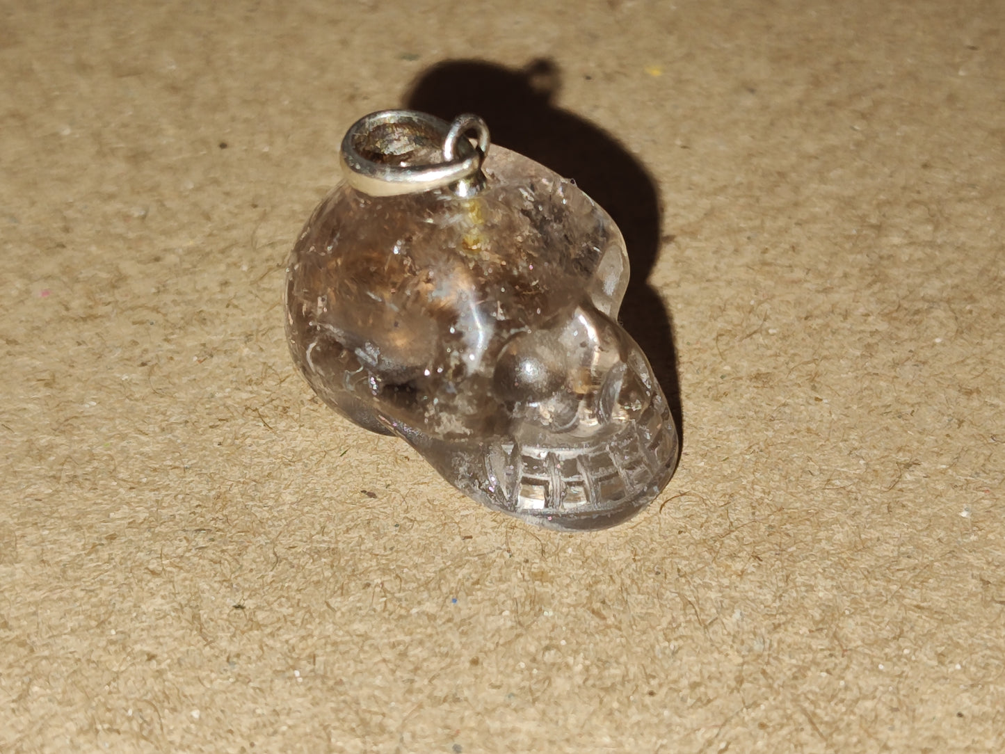 Smokey Quartz Skull Pendant