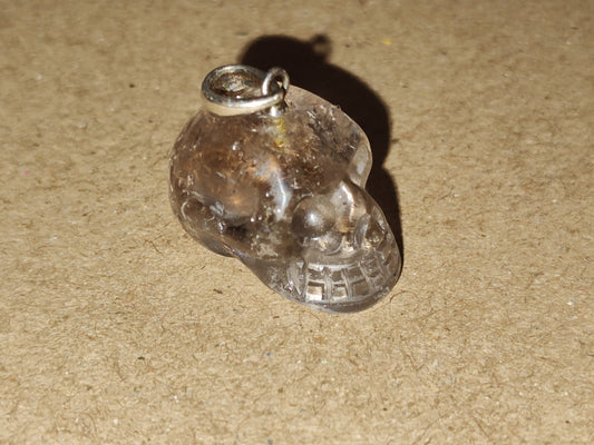 Smokey Quartz Skull Pendant