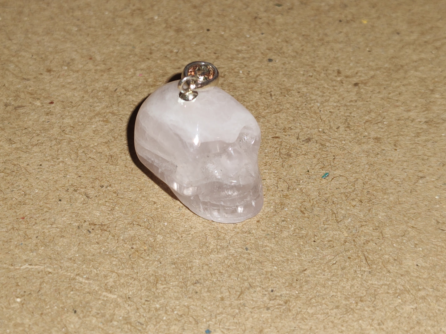 Rose Quartz Skull Pendant