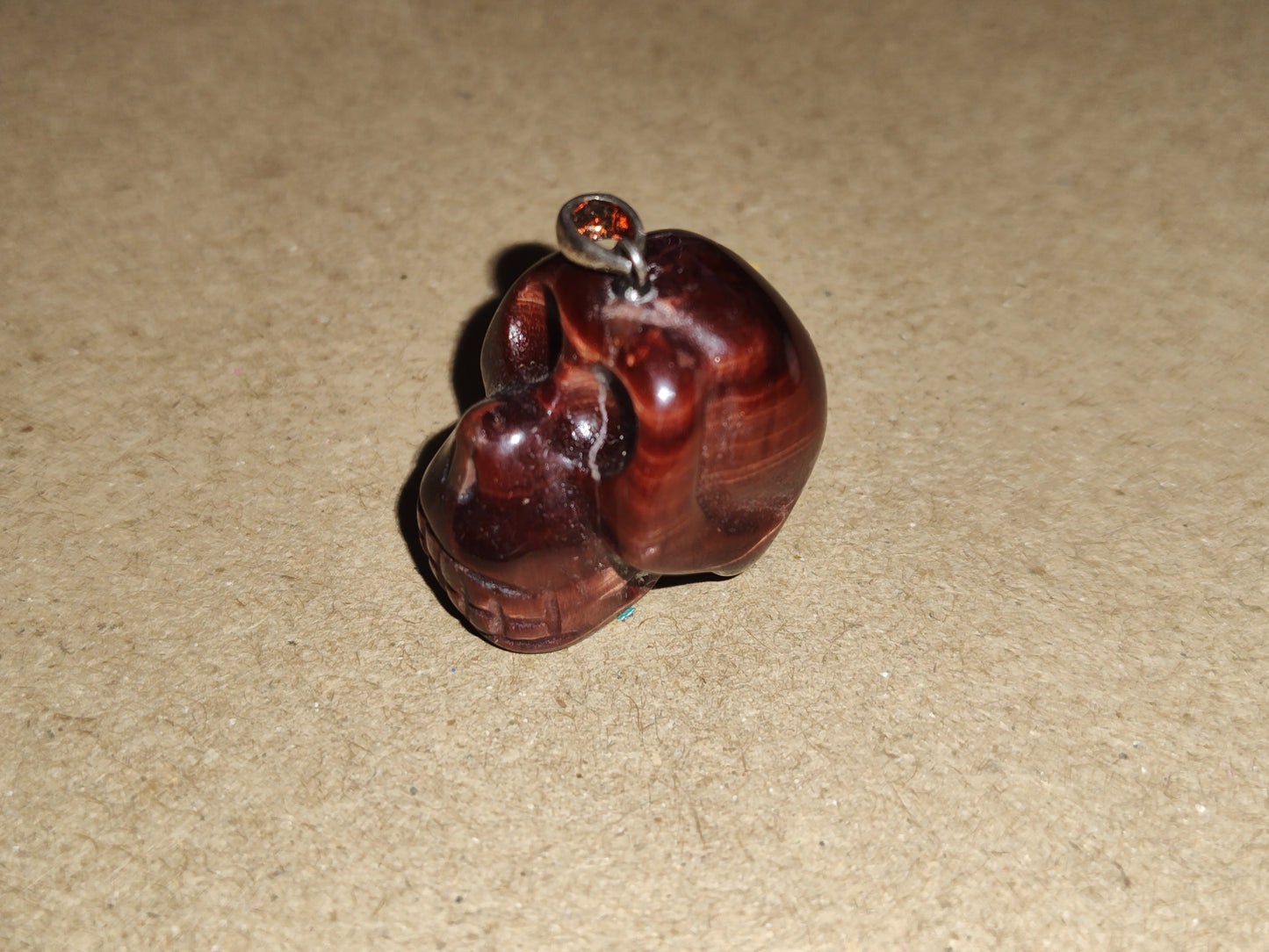 Red Tigers Eye Skull Pendant