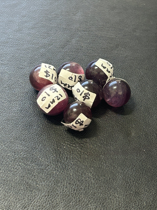 Gemmy Lepidolite 12mm Spheres