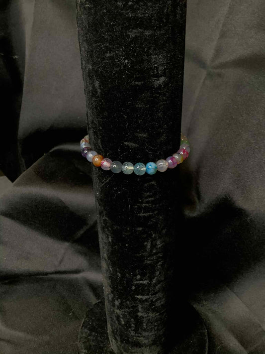 Colored Dragons Vein Agate Bracelet