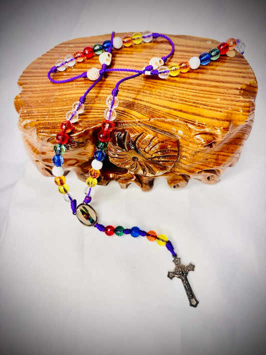 Purple Santa Muerte Rosary