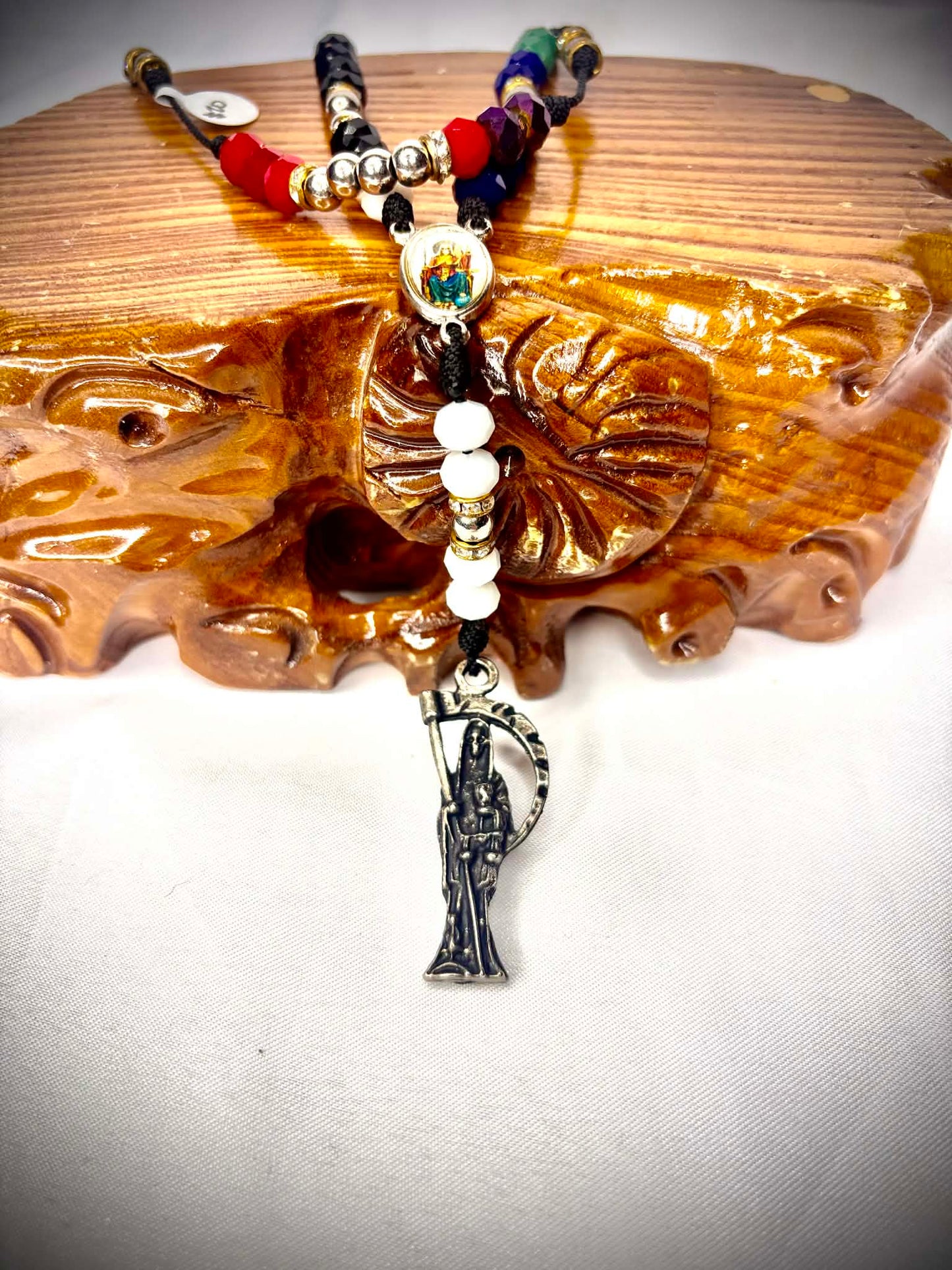 Black Santa Muerte Rosary