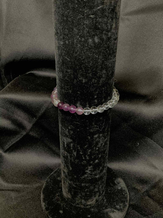 Amethyst and Clear Quartz Bracelet