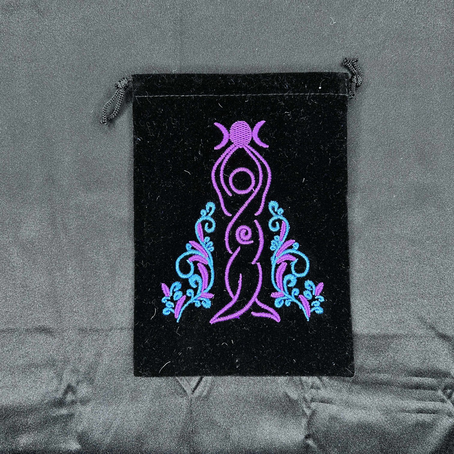 Black Velvet Embroidered Tarot Card Bags