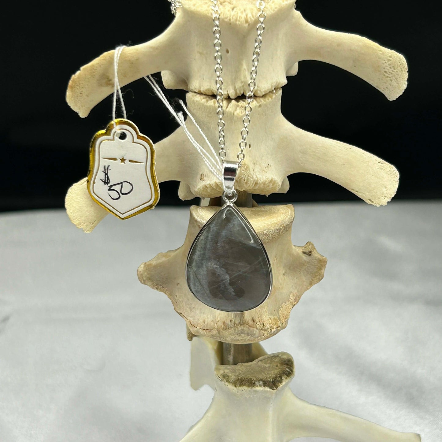 Labradorite Raindrop Sterling Silver Necklace