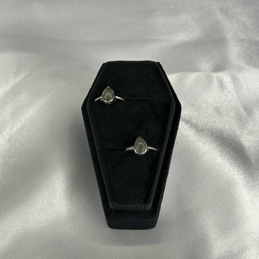 Grey Quartz Sterling Silver Rain Drop Ring