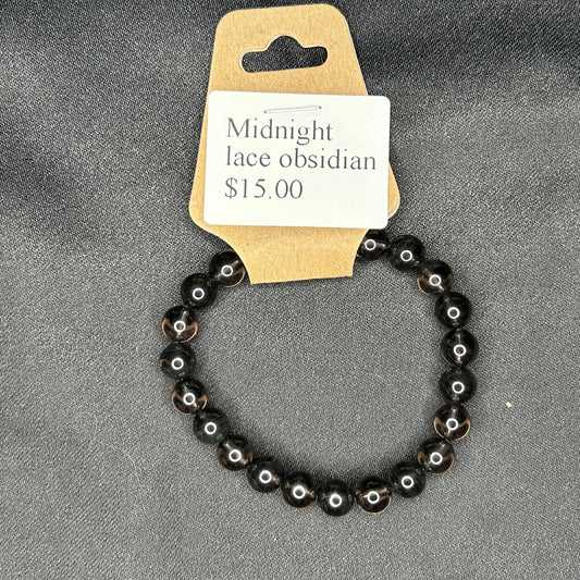 Midnight Lace Obsidian Bracelets
