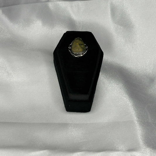 Septarian Raindrop Cut in Sterling Silver Ring