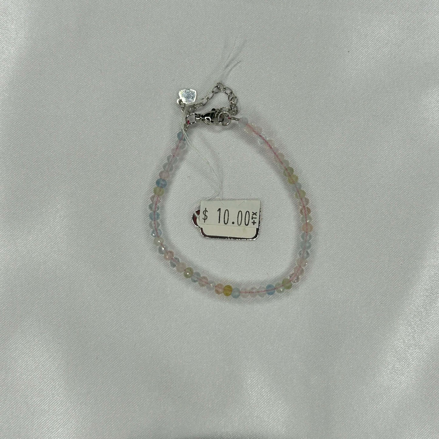 Morganite Crystal Chip Bracelet