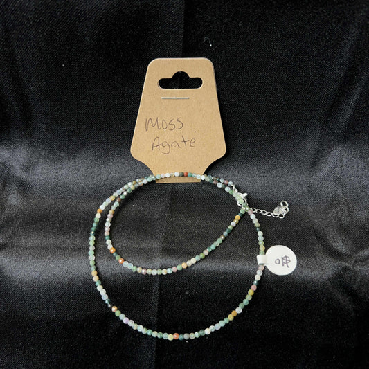 Moss Agate Crystaline Necklace