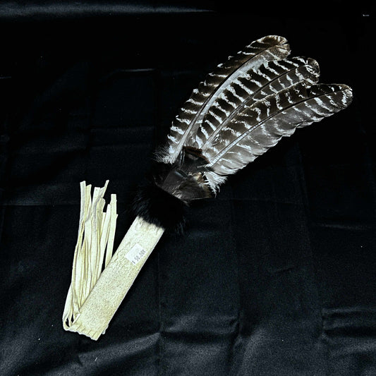 Smudge Fan Hand-Made with Turkey Feathers (Large)