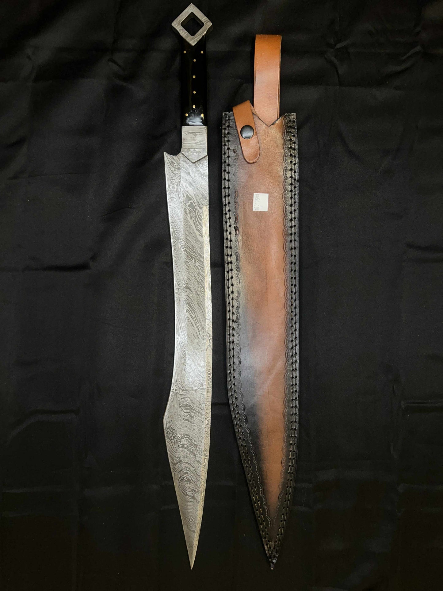 25in Trojan Full Tang Damascus Steel Sword
