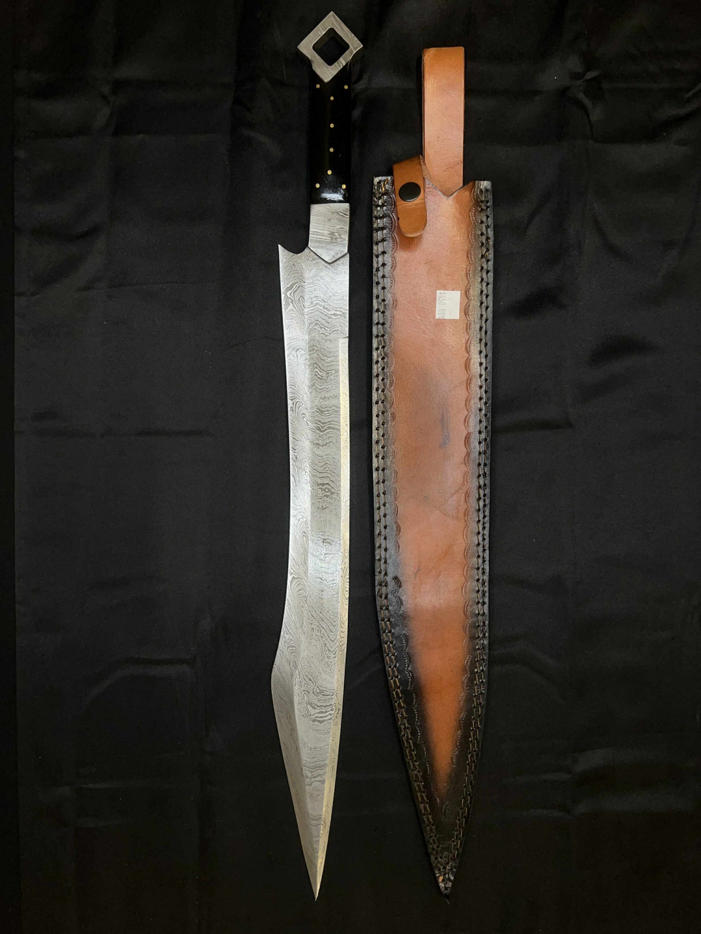 25in Trojan Full Tang Damascus Steel Sword