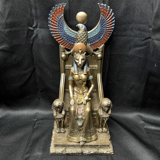 Goddess Bastet On a Throne Statue