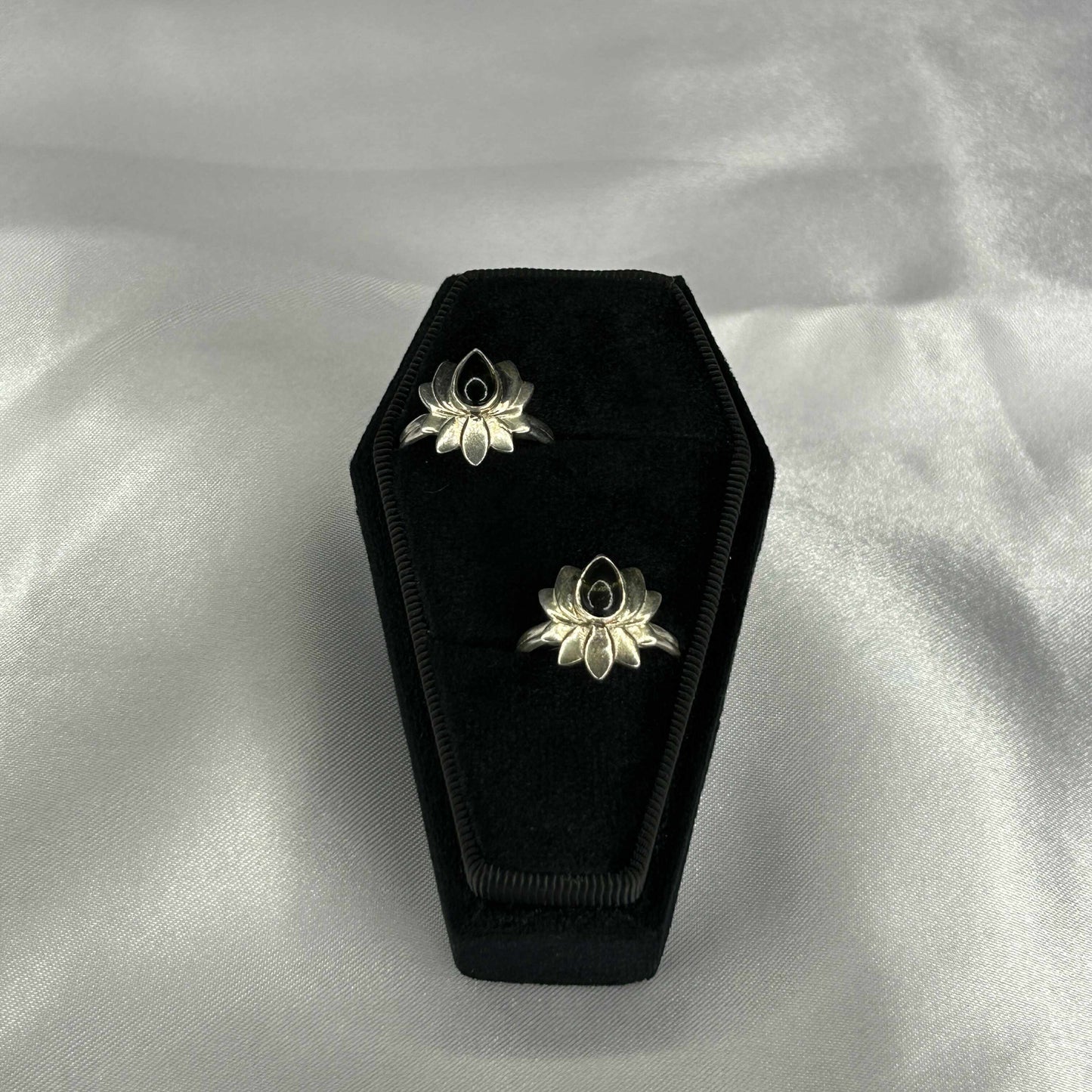 Smokey Quartz Sterling Silver Lotus Flower Ring