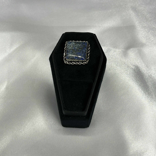 Lapis Lazuli Sterling Silver Square Cut Ring
