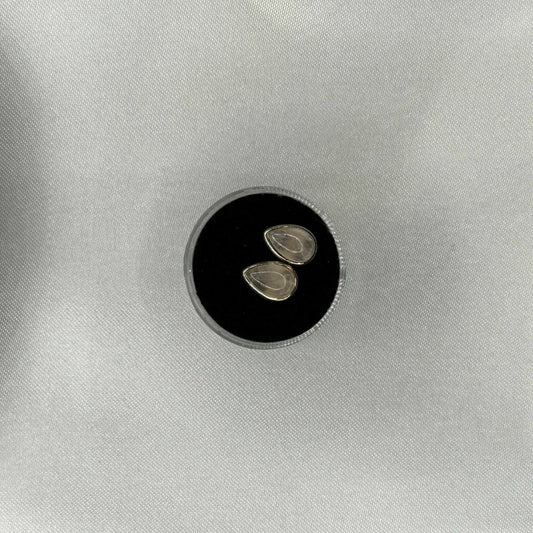 Rose Quartz Raindrop Cut Sterling Silver Earrings