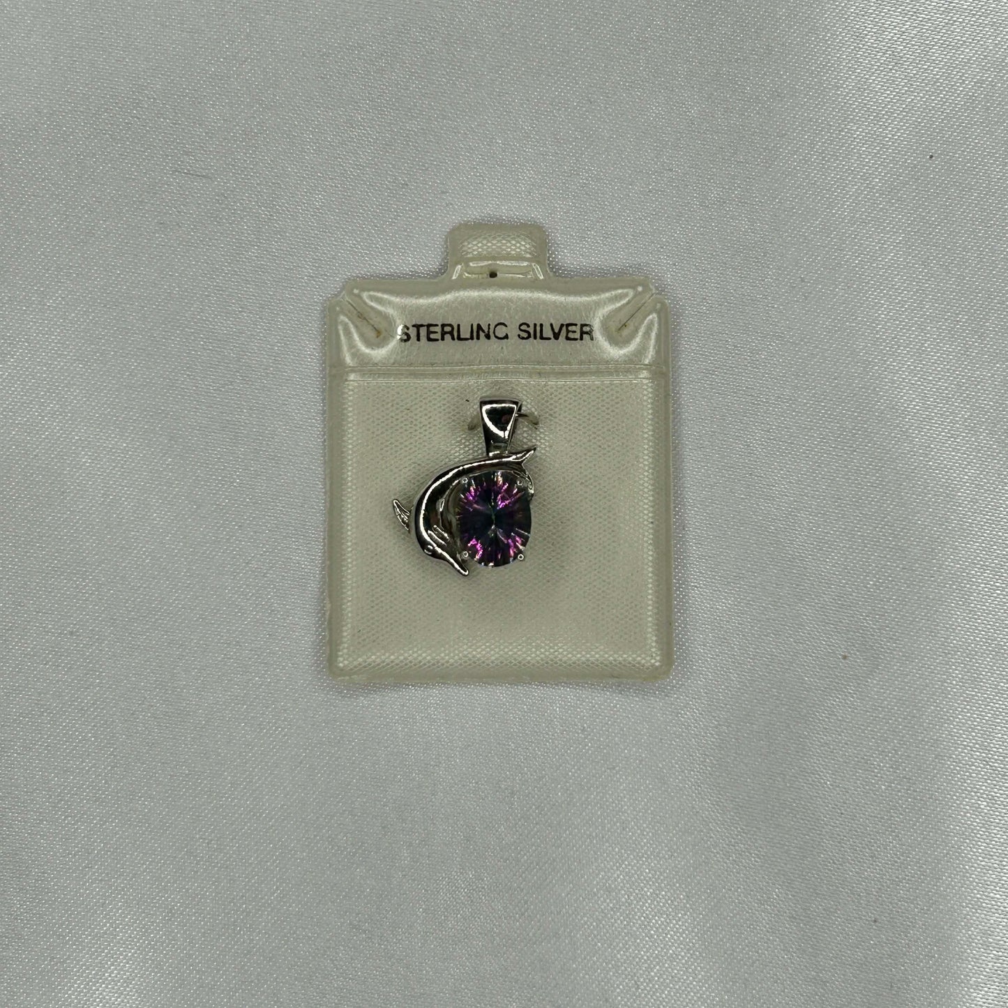 Rainbow Quartz in Sterling Silver Dolphin Charm