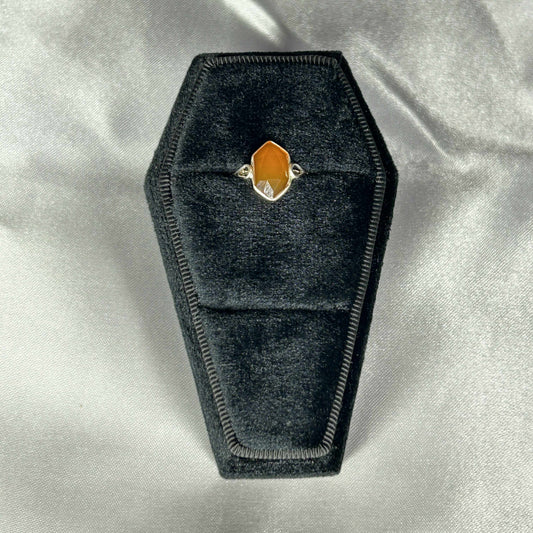 Carnelian Sterling Silver Diamond Shaped Ring