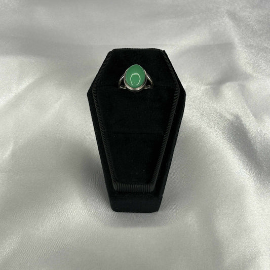 Chrysocolla Sterling Silver Oval Cut Ring