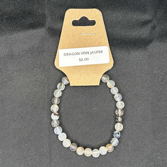 Dragons Vein Agate 6mm Bracelet