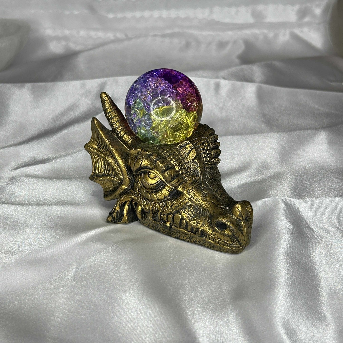 Golden Dragon Head Sphere Holder