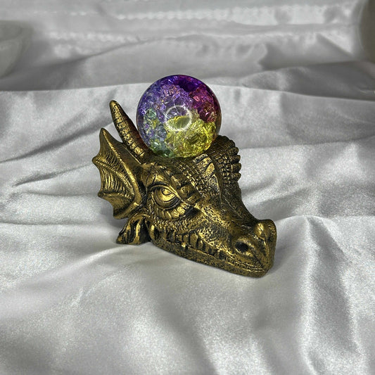 Golden Dragon Head Sphere Holder
