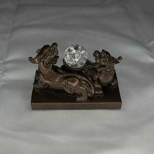 Double Pixiu Bronze Stand