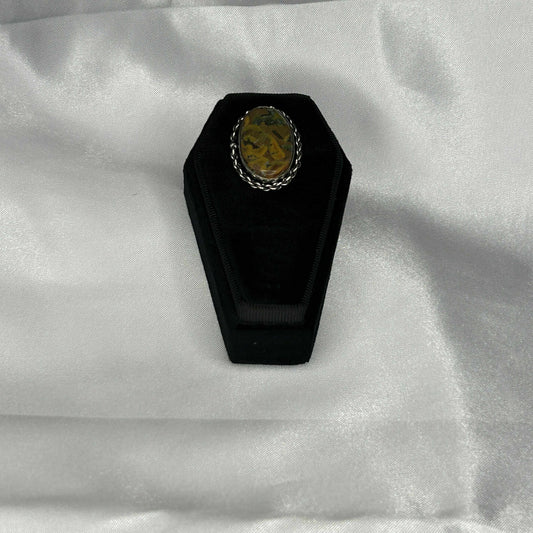 Fruit (Ajooba) Jasper Oval Cut in Sterling Silver Setting Ring