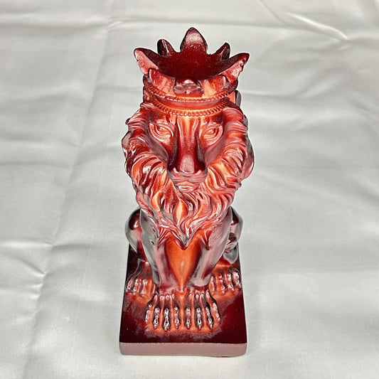 Red Crowned Lion Statue