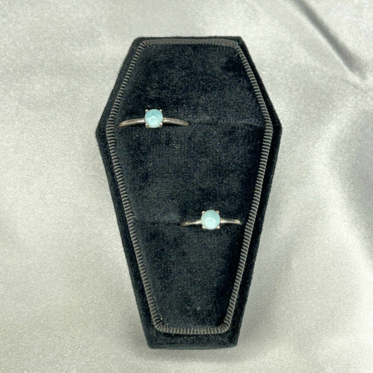 Larimar Sterling Silver Circular Ring