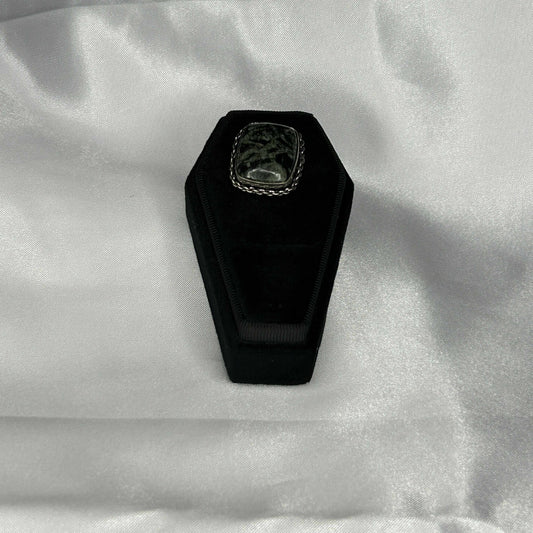 Kambaba Jasper Square Cut in Sterling silver Ring