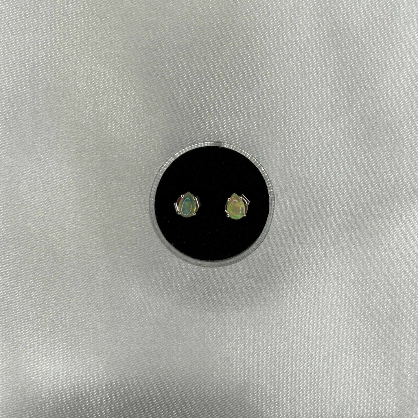 Ethiopian Opal Raindrop Sterling Silver earring