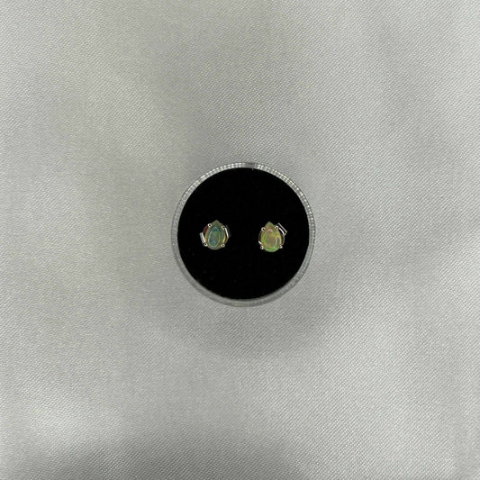 Ethiopian Opal Raindrop Sterling Silver earring