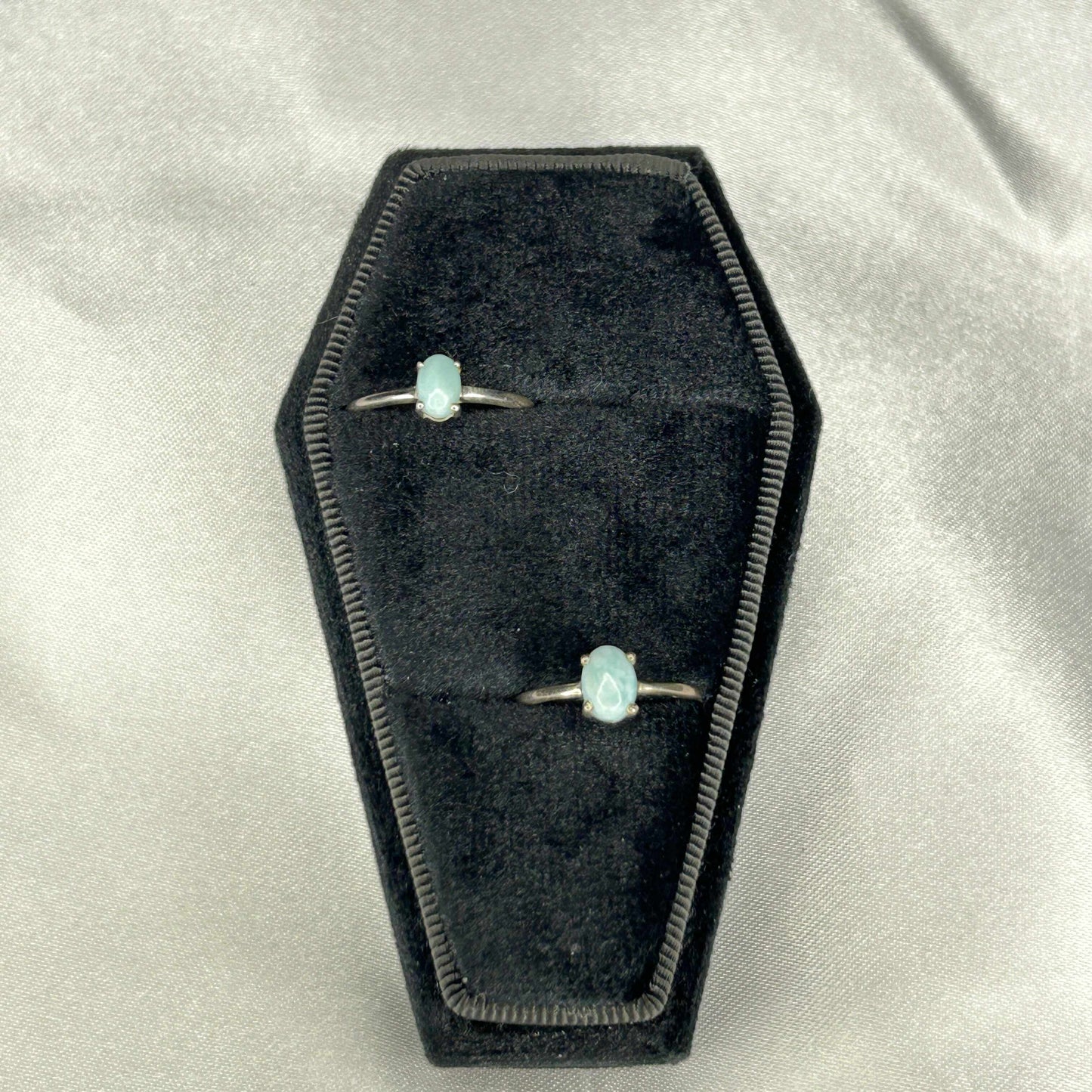 Larimar Sterling Silver Oval Cut Ring