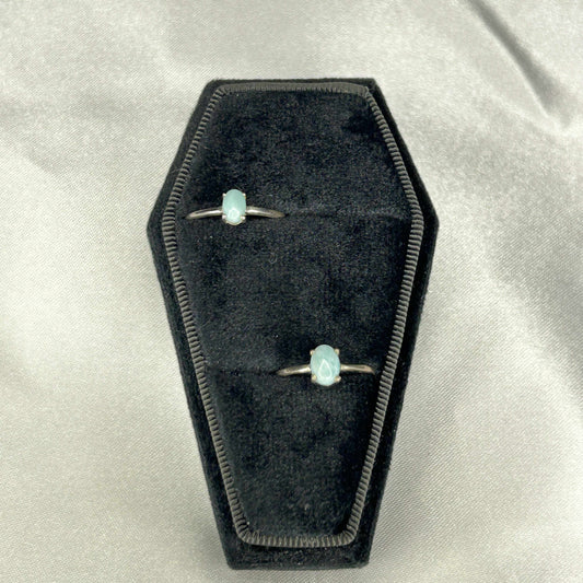 Larimar Sterling Silver Oval Cut Ring