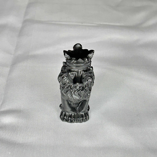 Small Black Crowned Lion Statue