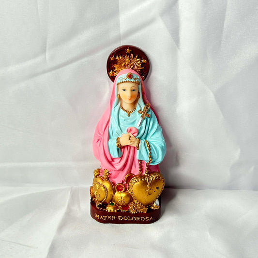 Mater Dolorosa in Light Robes 6in Statue