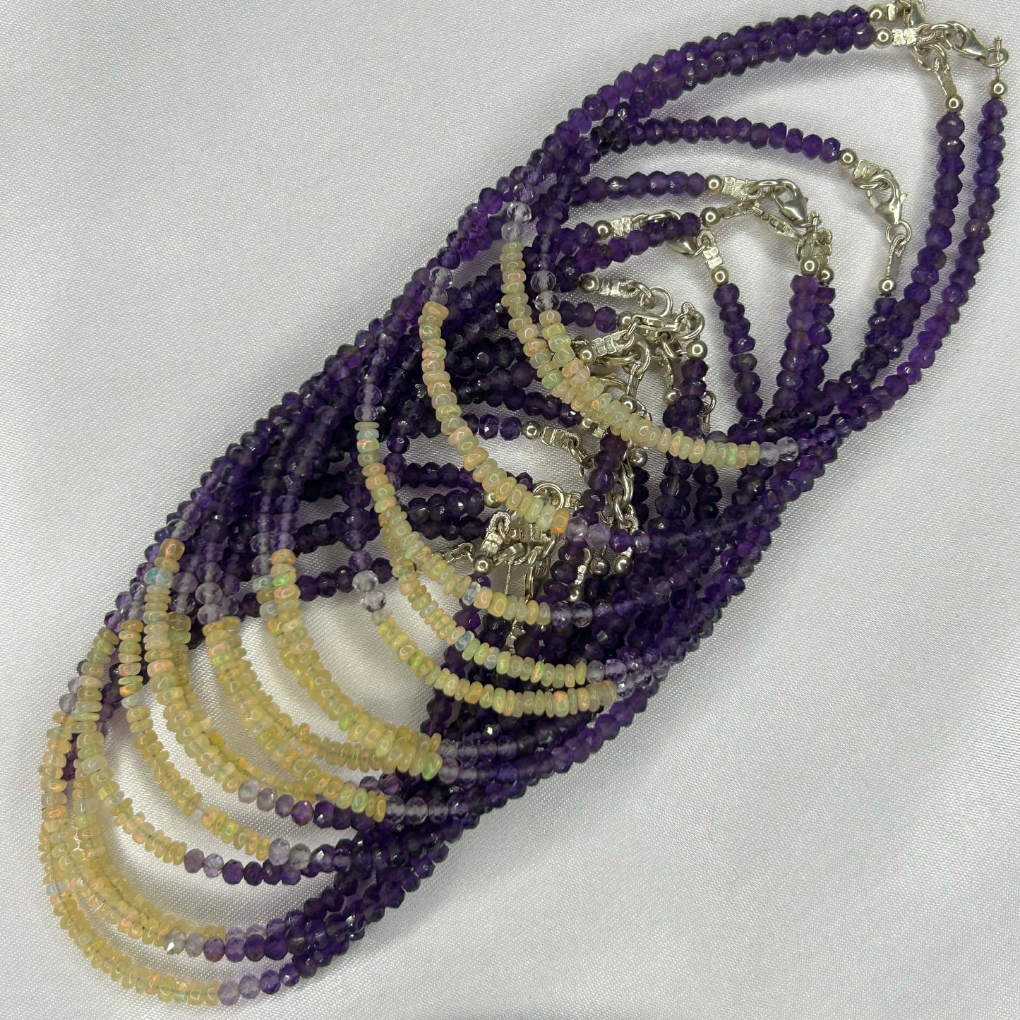 Amethyst and Ethiopian Opal Clasping Bracelet