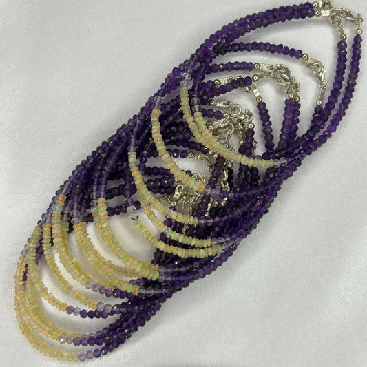 Amethyst and Ethiopian Opal Clasping Bracelet