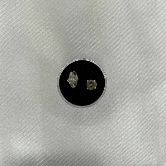 Herkimer Diamond Raw Cut Sterling Silver Earrings